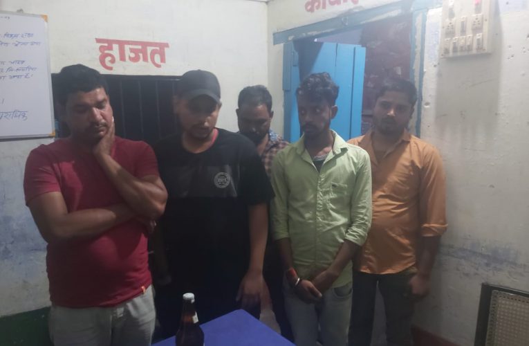 गिरफ्तार पाँचो शराबियों को पंजवारा पुलिस ने भेजा जेल