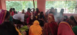 Crowd of devotees gathered in Sukhjora Nag Baba temple of Jarmundi block